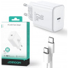 Sieťová nabíjačka Joyroom JR-TCF06 20W PD 3.0 QC 3.0 1x USB-C biela + kábel
