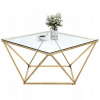 Tutumi Tutumi, sklenený konferenčný stolík Glamour 80x80x45 CS-14G, zlatá, KRZ-06585
