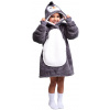 Cozy Noxxiez CH303 Tučniak - hrejivá televízna mikinová deka s kapucňou pre deti 3 - 6 rokov
