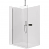 CERANO - Sprchová zástena Walk-in Onyx Top Cube Ľ/P - 8 mm - hranatá vzpera - čierna matná, transparentné sklo - 40x200 cm