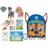 Paw Patrol tvorivá sada s farbičkami nálepkami a omaľovánkami v batôžku Chase