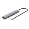 MANHATTAN Dokovací stanice USB-C 7v1, HDMI, USB-C 3.0, USB-C PD 100W, 2xUSB-A 3.0, SD/microSD (190442)