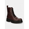 Kožené členkové topánky Calvin Klein Jeans LUGGED LACE ZIP BOOT OXF LTH pánske, bordová farba, YM0YM01066 EUR 40