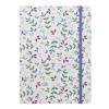 FILOFAX Notebook Garden Sunrise, notes A5 s gumičkou, linajkový, 148x210mm, 56 listov, biely s motívom listov