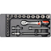 Vložka do vozíkov na náradie - 3-dielna nástroja Trolley Yato YT-09101 (Zásuvka Vložte 3/8 '' 2 Socket Wrenches Set)