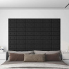 zahrada-XL Nástenné panely 12 ks čierne 30x15 cm umelá koža 0,54 m² 343967