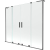 Mexen Velar L Duo, 2-krídlová posuvná vaňová zástena 170 x 150 cm, 8mm číre sklo, brúsený grafit, 896-170-003-02-66