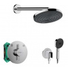 Hansgrohe Sprchový set s batériou pod omietku, s telesom, priemer 26 cm, 3 prúdy, chróm SANI21HHH000-HG