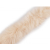 Všívacia odevná / dekoračná kožušina okrúhla šírka 7 cm krémová svetlá 1m