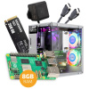 Súprava s Raspberry Pi 5 (8 GB RAM), Pironman 5, 256 GB SSD + príslušenstvo