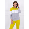 Tepláková súprava vo farbe kiwi, sivej a bielej 8877, ZVOĽTE VEĽKOSŤ OBLEČENIA UNI ( S, M , L )
