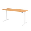 Výškovo nastaviteľný písací stôl, elektrický, pamäťový spínač, C-noha, 1800 x 800 mm, buk/biela
