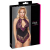 Cottelli Plus Size - floral body black-purple