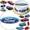 SADA JEDLÝ OBRÁZOK NA TORTU 20 CM + 23 POSTÁV - FORD MUSTANG + MENO TEXT ZADARMO