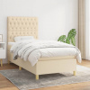 vidaXL Posteľný rám boxsping s matracom krémový 90x200 cm látka - Krémová - 177089-111260