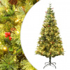 zahrada-XL Osvetlený vianočný stromček so šiškami, zelený 120 cm, PVC a PE 344287