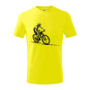 MTB kreslený cyklista - Tričko detské bavlnené - 122 cm/6 rokov ( Citrónová )
