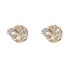 Strieborné náušnice pecka s kryštálmi Swarovski zlaté okrúhle 31336.5 gold