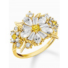 Thomas Sabo TR2335-414-4-56 Cocktailring flower with stones gold plated Ladies