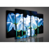 Obraz na plátne viacdielny - OB2901 - Modré kvety 150cm x 100cm - S12