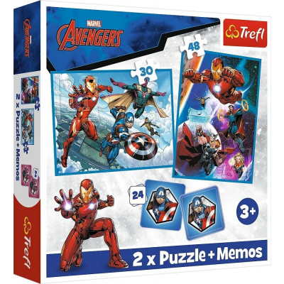 Trefl Puzzle 2v1 + pexeso - Hrdinovia v akcii / Disney Marvel The Avengers