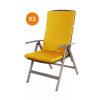 Setgarden Podsedák na stolièku 2 ks | Podsedák 110x47x4cm oranžová | záhradné vankúše na ratanový nábytok | vonkajší vankúš na stolièku | Sedací vankúš s vysokým operadlom