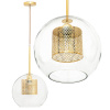 Toolight Toolight, sklenená závesná lampa 1xE27 APP554-1CP 20cm, zlatá, OSW-00075
