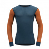Devold Merino 190 WOOL MESH tričko dlouhý rukáv - pánské - oranžové/modré Velikost: S