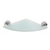 Sapho X-ROUND E sklenená polička rohová 250x250mm, chróm SPH XR603