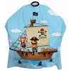 Pirates of the BARBERTIME BARBERTIME Crystal Child Cape - detská barber pláštenka pirátska loď - modrá