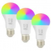 Inteligentná žiarovka Immax NEO LITE SMART sada 3x žiarovka LED E27 11W RGB+CCT farebná a biela, stmievateľná,Wi-Fi