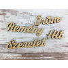 Prírodné drevo - Adventné slová: viera, nádej, láska, radosť 4ks/balenie OEM