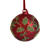 VIANOČNÁ GUĽA sklo, tradičná, Cezmína 10/18cm ČERVENO-ZELENÁ