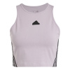 adidas Future Icons 3-Stripes Tank Top Womens Preloved Fig XXS (0-2)