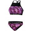 Dámske dvojdielne plavky S47F fialovo-čierne - Self 2XL