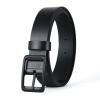 Kožený opasok BLACKFORGE, šírka 3.3cm, Ručná výroba na Slovensku - Čierna