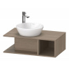 DURAVIT D-Neo závesná skrinka pod umývadlo na dosku Compact, 1 otvorená priehrada vpravo, 800 x 480 x 260 mm, dub Terra, DE491803535