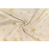 Bavlna režná hvězdy zlaté na vanilkové se zlatým glittrem