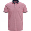 Jack and Jones Paulos Tipped Pique Short Sleeve Polo Shirt Rio Red M