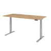 Výškovo nastaviteľný písací stôl, elektrický, pamäťový spínač, C-noha, 1800 x 800 mm, dub jaseň/stri