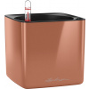 Lechuza Stolový kvetináč CUBE Glossy 14 - Spicy copper highgloss