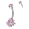 Titánový piercing do pupku s vnútorným závitom Elisa Farba: ružová