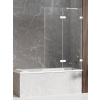 New Trendy Avexa White vaňová zástena 100 cm dvojdielny biela matné/číre sklo EXK-2973