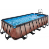 Bazén s filtráciou Wood pool brown Exit Toys oceľová konštrukcia 540*250*122 cm hnedý od 6 rokov