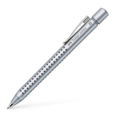FABER-CASTELL Guľôčkové pero, 0,35 mm, tlačidlové, FABER-CASTELL ”Grip 2011”, strieborná Faber-Castell
