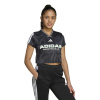 adidas House of Tiro Colors of Football Crop T-Shirt Juniors Black/White 9-10 Years