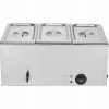 SucceBuy Gastronomický ohrievač 1200 W 16,5 L 3x1/3 Ohrievač polievok