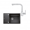 SET470 - Gránitový drez Blanco Zia XL 6 S Compact antracit + Kuchynská batéria Rosan Zerro JZ38601 chróm