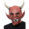 Maska - SATAN KNIEŽA TEMNOTY - červená, na celú hlavu s rohmi, latex