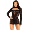 Šaty Leg Avenue Mini dress with gloved sleeves čierne